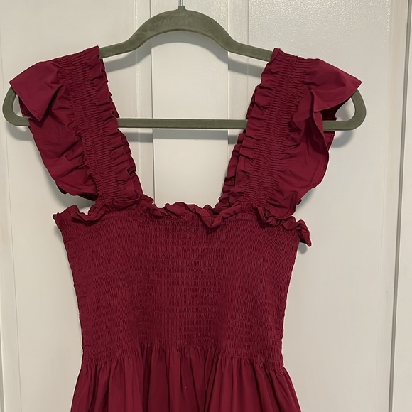 Hill House Home Ellie Nap Dress in Burgundy Size Small 100% Cotton Maxi Dress - Picture 5 of 10